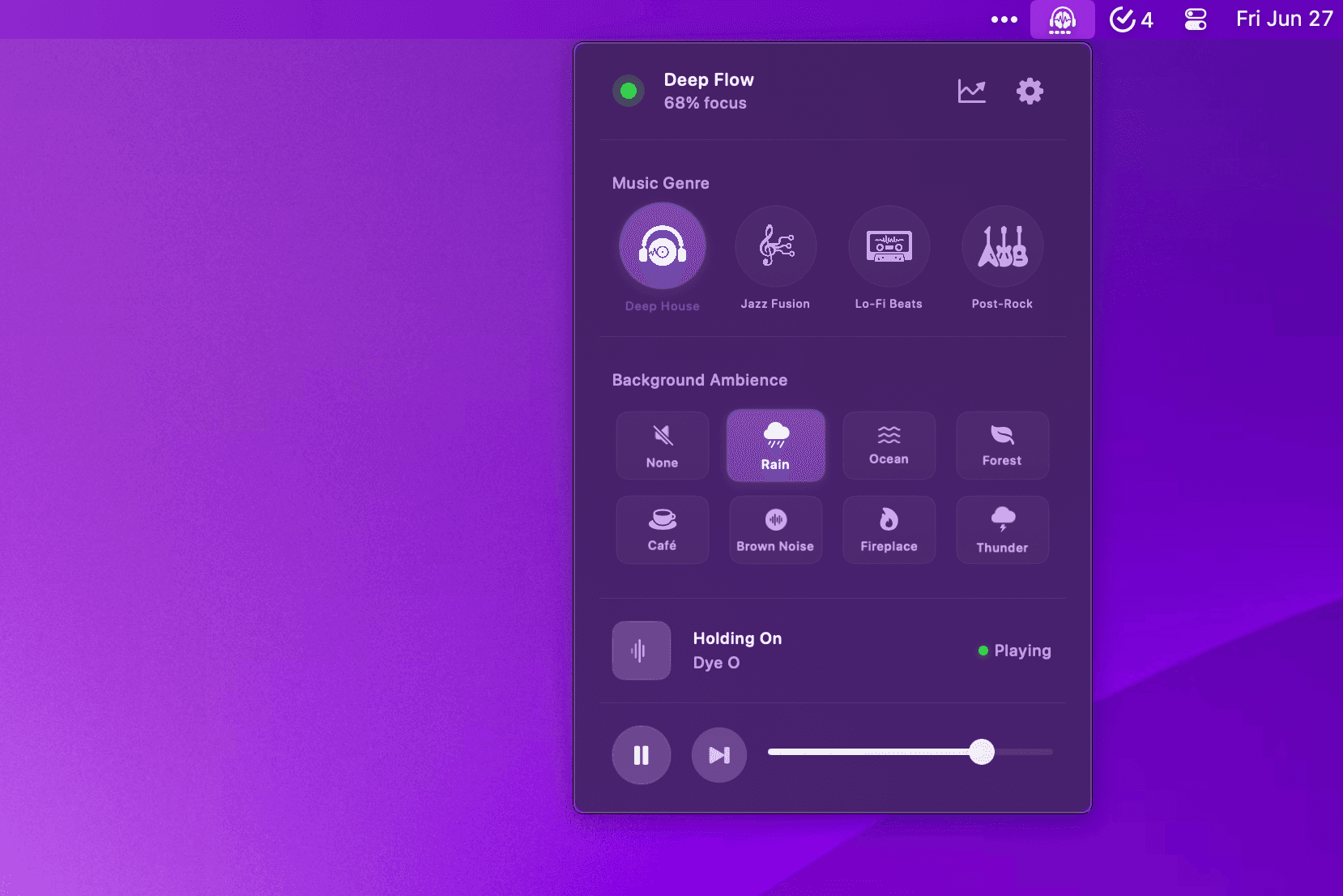 Omix menu view